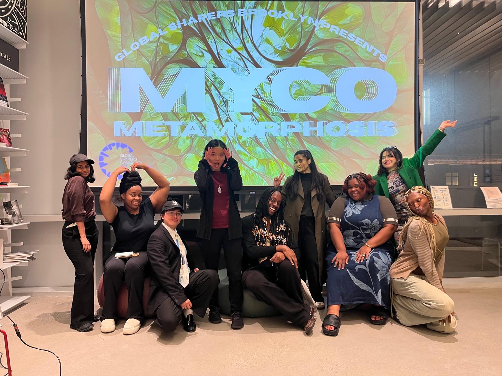 Global Shapers Brooklyn Hub members at the MYCO Metamorphosis event